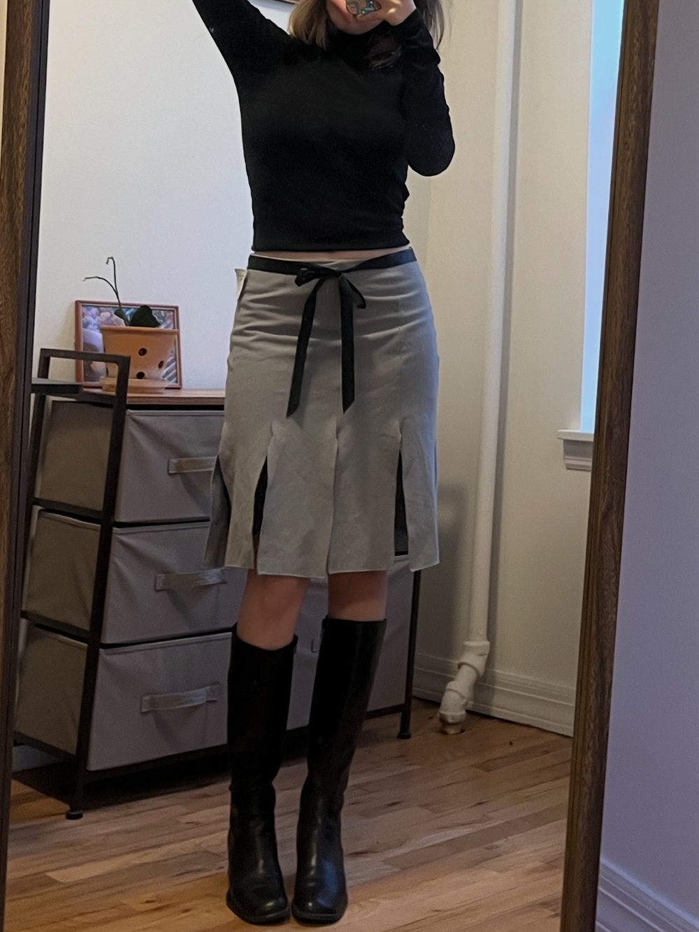 Vintage 90s pleated layered lace skirt